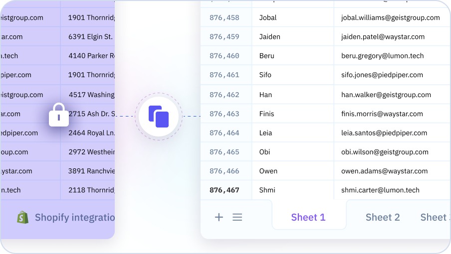 Give data access to whoever you want without worrying about data corruption or overwriting. To ensure security and prevent unauthorized access, modification or transfer of data, businesses can use Sourcetable's robust access and permission rules to restrict usage.